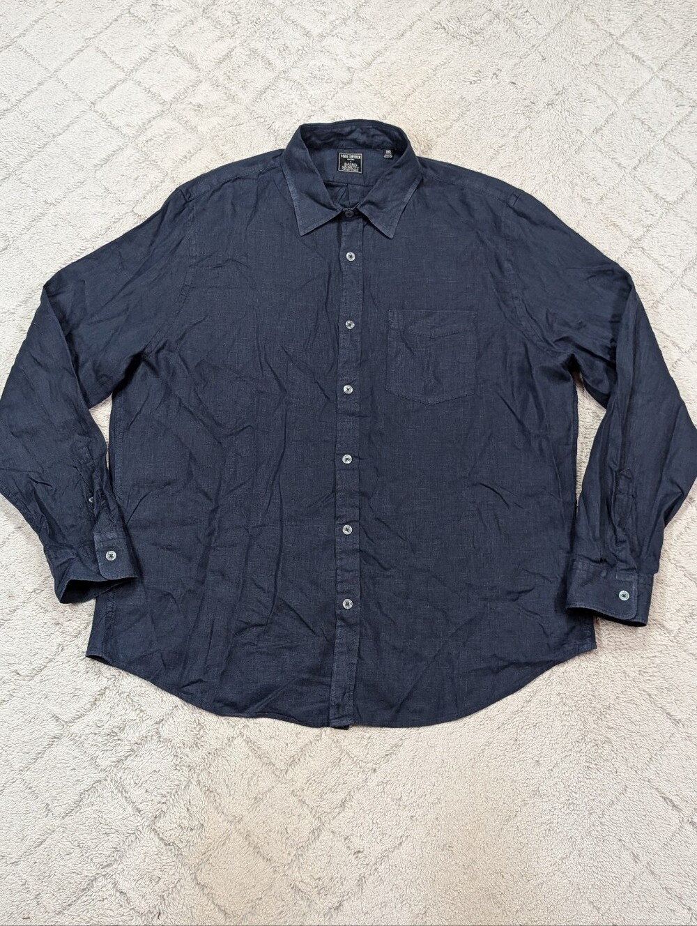 Todd Snyder Shirt Mens XXL Blue Navy Linen Baird McNutt Long Sleeve Button Up